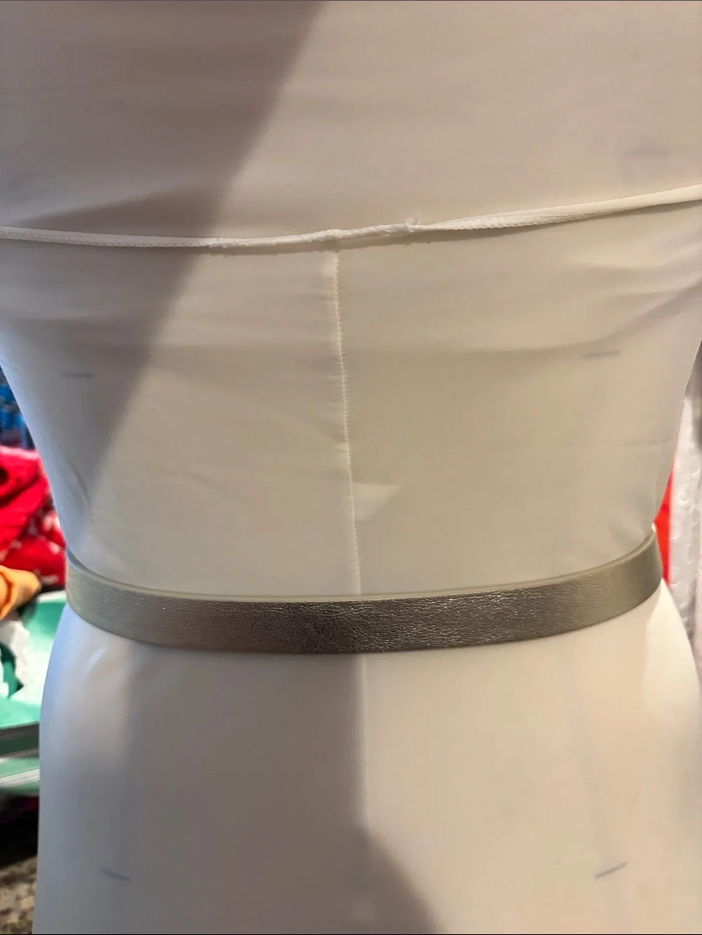 Talbots Taupe Leather Belt with Silver-Tone Buckle
